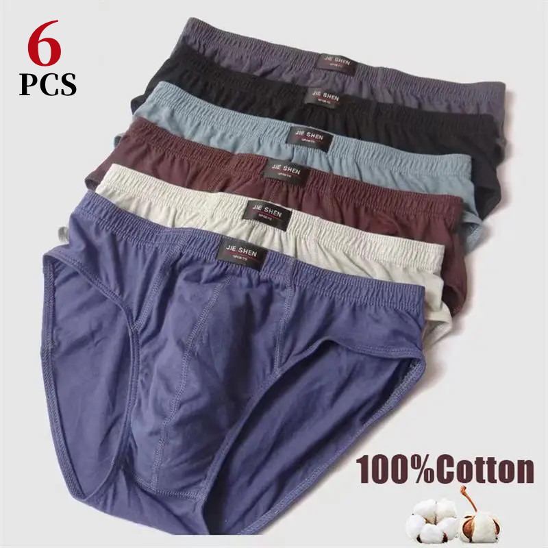 Boxer Brief Pack Cotton - 6 pçs/roupa interior masculina de algodão