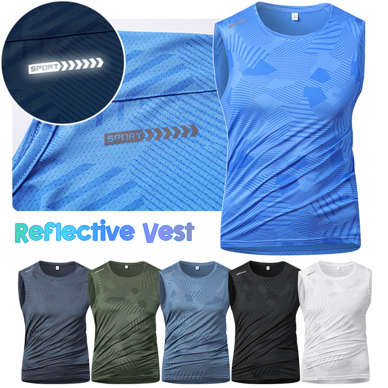 Sleeveless Undershirt - Colete Refletivo Masculino para Corrida, Verão,