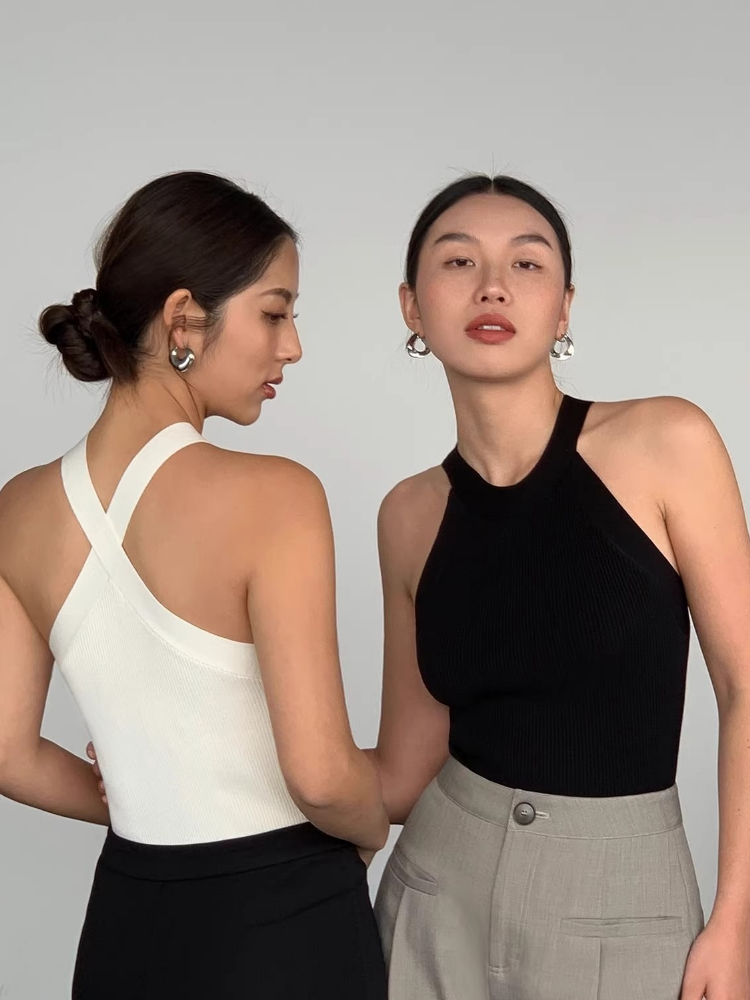 Suspender Tank Top - AOSSVIAO 2026 Novo Top Curto Slim